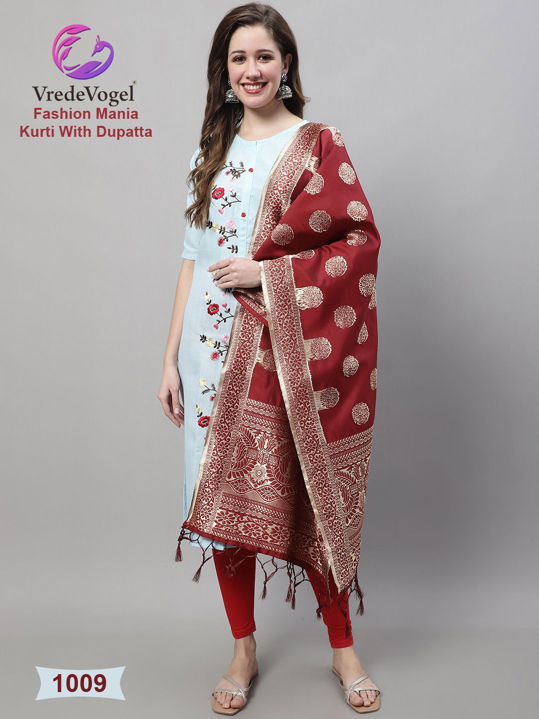 Vredevogel Fashion Mania Wholesale Cotton Kurtis With Dupatta